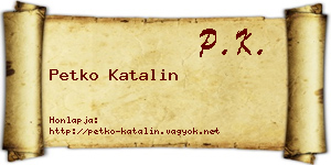 Petko Katalin névjegykártya