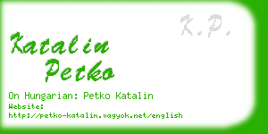 katalin petko business card